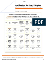 Schedule of Graduate Assessment Test (GAT™ General) 2017: Applications Registration Form Post