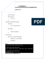 Experiment-7 Use of Single Level and Multi-Level Inheritence