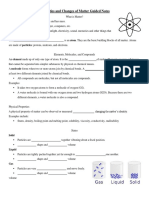 Properties and Changes of Matter Guided Notes