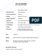 TEST de WEPMAN y Hoja de Registro