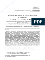 Behavior and Design of Single Plate Shear Connections