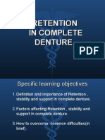 RETENTION in Complete Denture