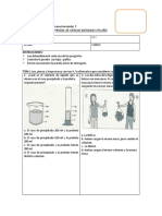 Prueba de Ciencias Naturales 4to Año Estados de La Materia