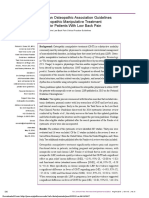 American Osteopathic Association Guidelines For Osteopathic Manipulative Treatment (OMT) For Patients With Low Back Pain