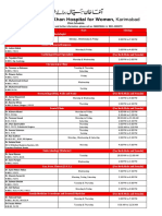 Karimabad Clinics Schedule