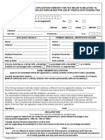 Application Form DD1 For Tax Relief