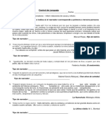 Prueba Tipos de Narradores y Comprensión Lectora 8