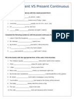 Simple Present Vs Present Continuous 2 (Worksheet 2)