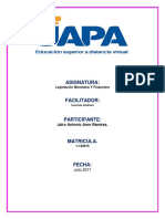 Tarea 5, Legislacion Monetaria y Financiera