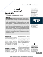 Diagnosis and Management of Dystonia Continuum Agosto 2016