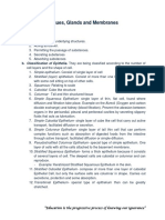 Tissues, Glands and Membranes: A. Functions