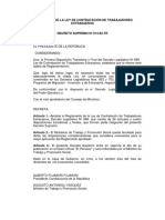 REGLAMENTO DE LA LEY DE CONTRATACIÓN DE TRABAJADORES Extranjeros en El Peru PDF