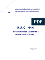 RAC 114 - Investigación de Accidentes e Incidentes de Aviación