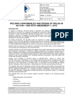 Welding Consumables and Design of Welds in AS 4100-1998 WITH AMENDMENT 1, 2012