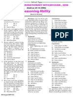 Reasoning Ability: Andhra Bank Probationary Officer Exam., 2006