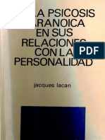 De La Psicosis Paranoica en Sus Relaciones Con La Personalidad (Jacques Lacan)