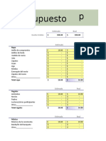 Planilla de Excel para Presupuesto de Casamiento