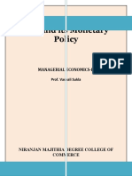 RBI and Its Monetary Policy: Managerial Economics-Ii