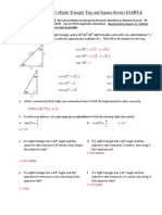 Hmath2 Test 1 - Right Triangle Trig and Square Roots Sample 1617 - Key