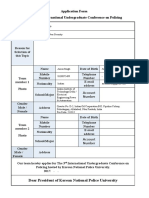 Application Form For The 3 International Undergraduate Conference On Policing