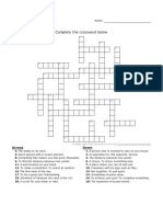 Complete The Crossword Below: Down Across