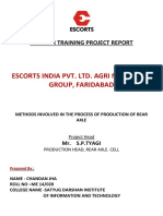 Escorts Summer Training Project Report