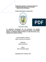 El Liderazgo Pedagogico en Los Procesos de Gestion Educativa en Los Centros de Educacion Basica Juan Ramon Molina Las Americas Nemecia