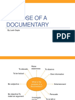 Purpose of A Documentary