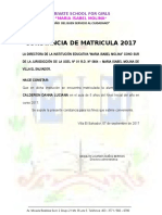 Constancia de Matricula