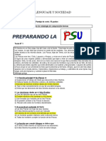 Prueba #1 Entrenamiento PSU Comprensión Lectora