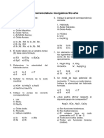 Evaluación de Nomenclatura Inorgánica Secundaria Quinto