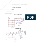 Aim: Apparatus Required:: Simulation of Adc and Dac Using Multisim To Simulate DAC and ADC Using MULTISIM