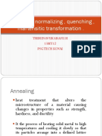 Annealing, Normalizing, Quenching, Martensitic Transformation