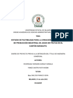 Estudio de Factibilidad para La Creación de Una Planta de Producción Industrial de Jugos de Frutas en El Cantón Naranjito PDF