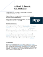 Determinación de La Presión Manométrica Pulmonar