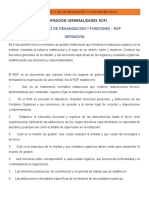 Reglamento de Organización Y Funciones - Rof Definicion