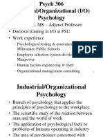 History, Areas and Research Methods of IO Psychology