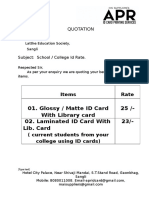 Glossy / Matte ID Card With Library Card 25 /-02. Laminated ID Card With Lib. Card 23