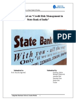 Project Report On "Credit Risk Management in State Bank of India"