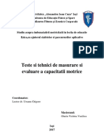 Teste Si Tehnici de Masurare Si Evaluare A Capacitatii Motrice