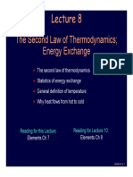 The Second Law of Thermodynamics Energy Exchange