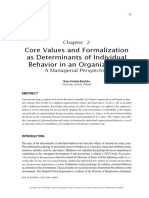 Core Values and Formalization As Determinants of Individual Behavior in An Organization A Managerial Perspective