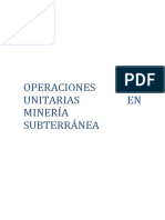 Operaciones Unitarias en Minería Subterránea