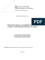 Seletividade Alimentar e Sensibilidade Sensorial em Crianças Com Perturbação Do Espectro Do Autismo