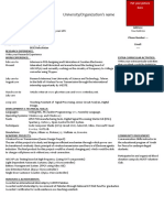 One-Page CV Format