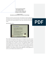 Advanced Control System Design Prof. Radhakant Padhi Department of Aerospace Engineering Indian Institute of Science, Bangalore