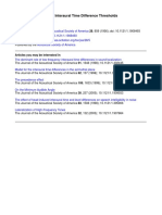 Some Measurements of Interaural Time Difference Thresholds: Articles You May Be Interested in