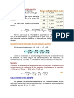 Ejemplo de Velocidad de Reacción