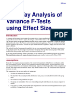 One-Way Analysis of Variance F-Tests Using Effect Size