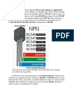 El Transistor Bc548 y La Serie Bc546 Bc547 Bc549 Bc550 Inventable